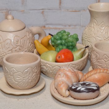 "Нежный цветок" Керамический чайный сервиз