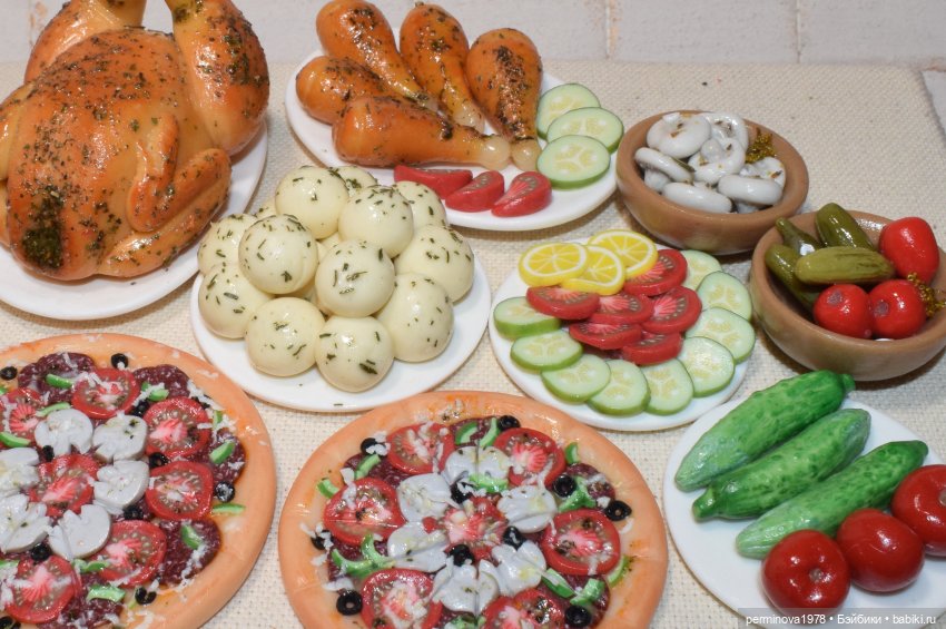 Курочка гриль с овощами — Кукольная миниатюра своими руками: еда