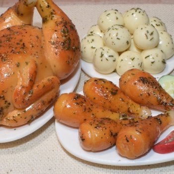 Курочка гриль с овощами