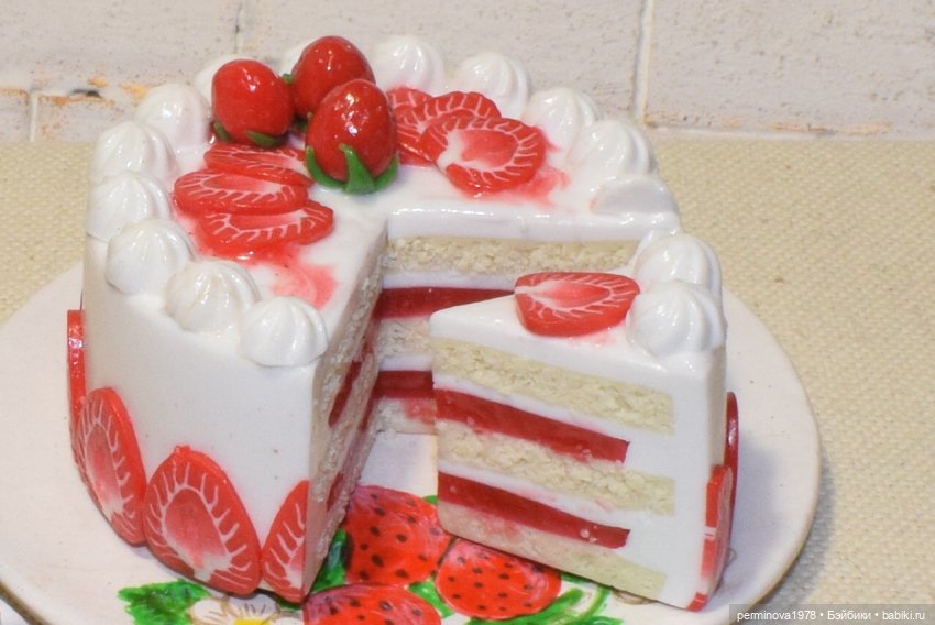 Клубничное настроение — Кукольная миниатюра своими руками: еда