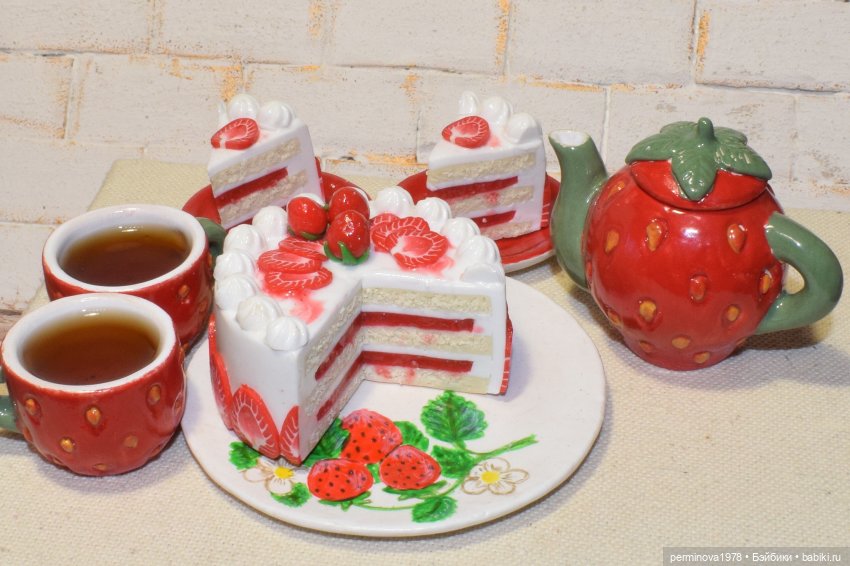 Клубничное настроение — Кукольная миниатюра своими руками: еда (фото 10)