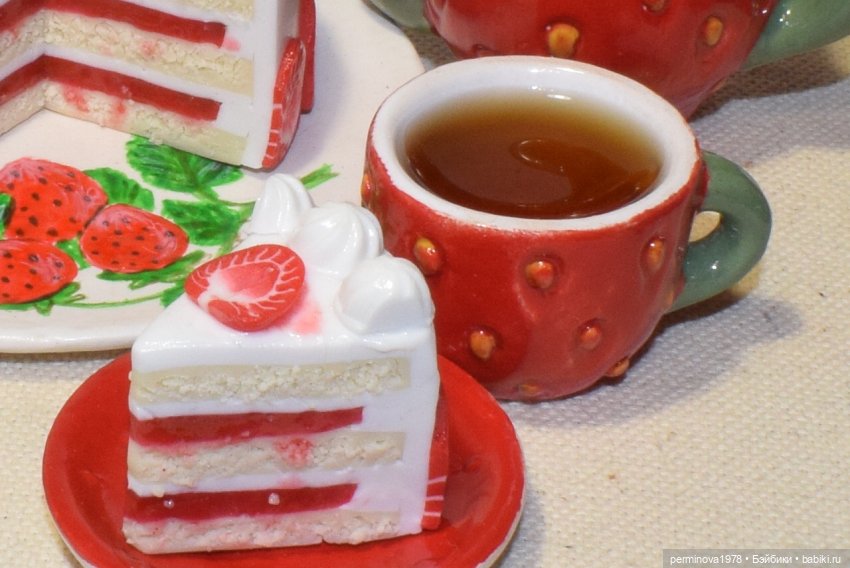 Клубничное настроение — Кукольная миниатюра своими руками: еда