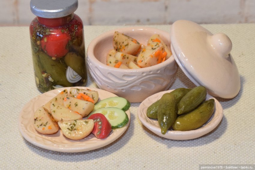 Картошка, блины и пирог — Кукольная миниатюра своими руками: еда (фото 6)