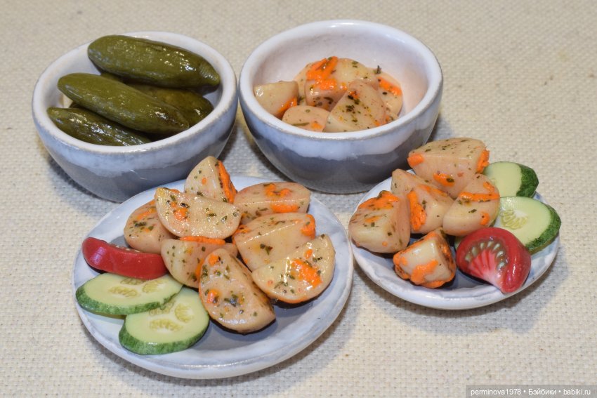 Картошка, блины и пирог — Кукольная миниатюра своими руками: еда