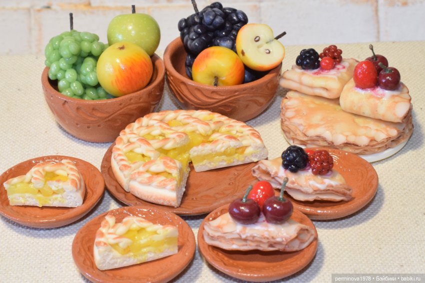 Картошка, блины и пирог — Кукольная миниатюра своими руками: еда