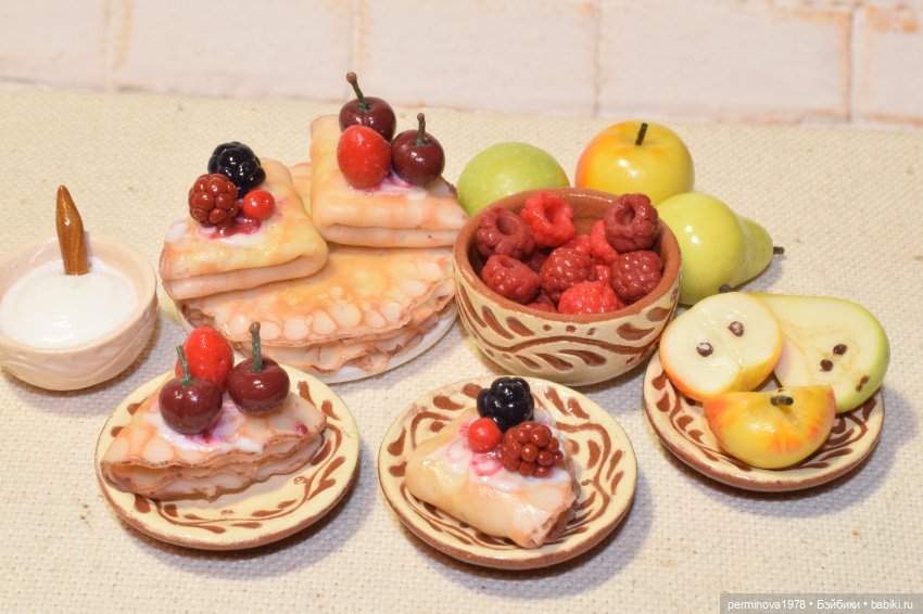Картошка, блины и пирог — Кукольная миниатюра своими руками: еда