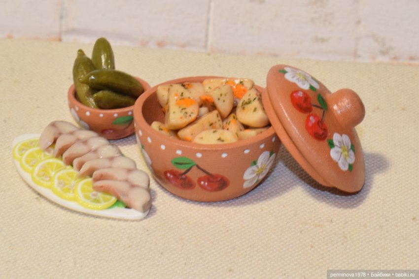 Картошка, блины и пирог — Кукольная миниатюра своими руками: еда