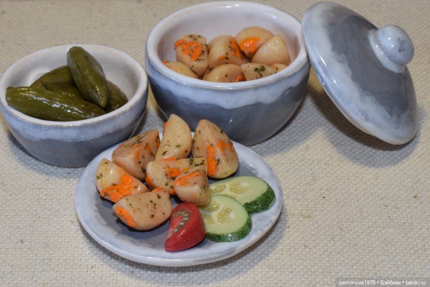 Картошка, блины и пирог — Кукольная миниатюра своими руками: еда (фото 2)