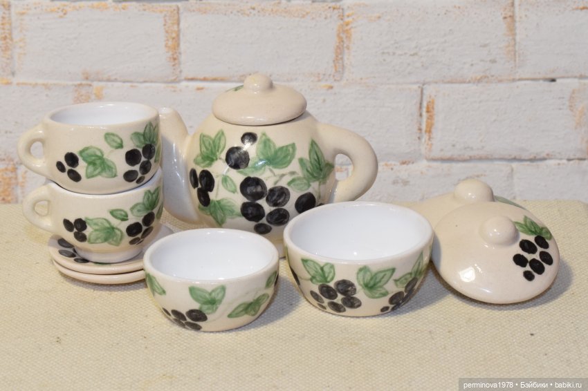 "Чёрная смородина" чайный сервиз 1 к 4 (фото 6)