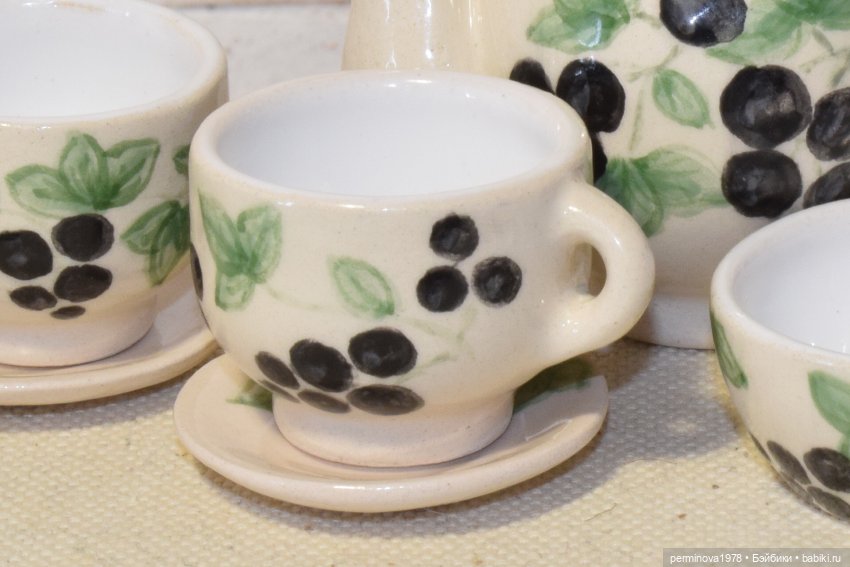 "Чёрная смородина" чайный сервиз 1 к 4 (фото 3)