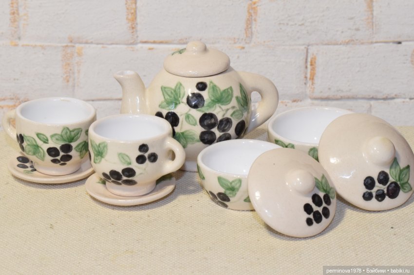 "Чёрная смородина" чайный сервиз 1 к 4 (фото 4)