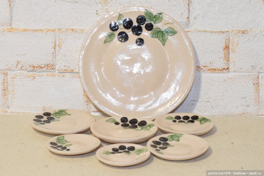 "Чёрная смородина" чайный сервиз 1 к 4 (фото 7)