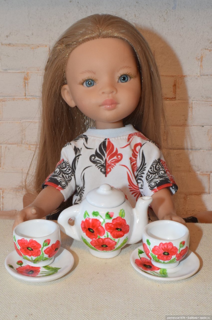 "Красные маки" Чайный сервиз 1 к 4 (фото 2)