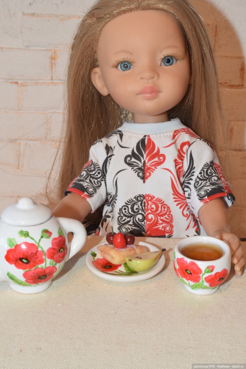 "Красные маки" Чайный сервиз 1 к 4 (фото 3)