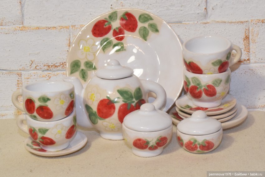 "Клубника со сливками" чайный сервиз1к4 (фото 5)