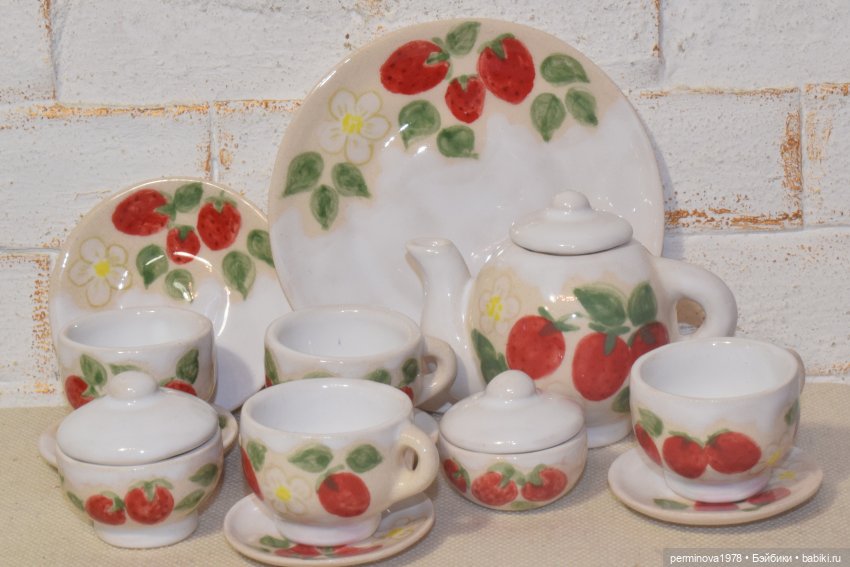 "Клубника со сливками" чайный сервиз1к4 (фото 8)