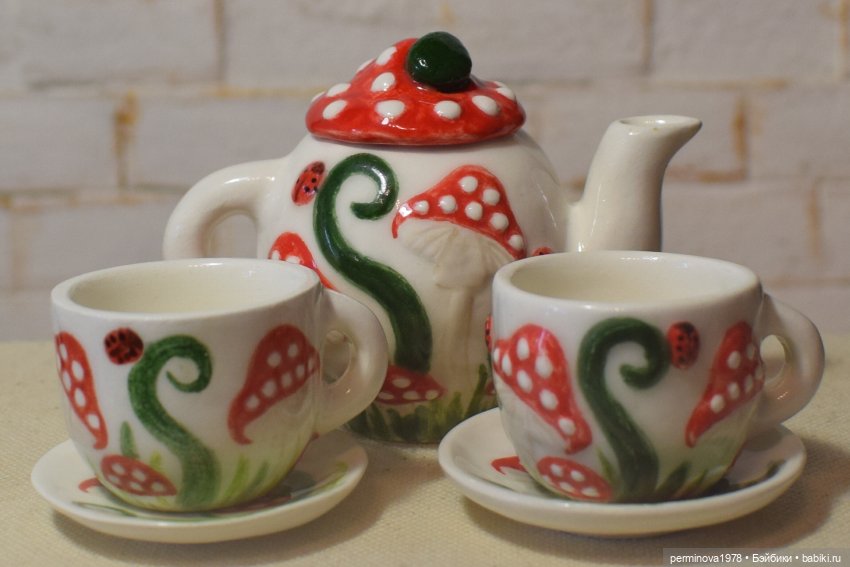 "Мухоморы и божьи коровки" Керамика. Процесс