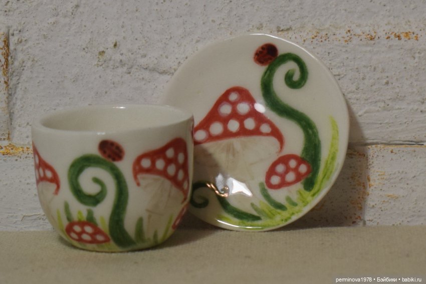 "Мухоморы и божьи коровки" Керамика. Процесс (фото 10)