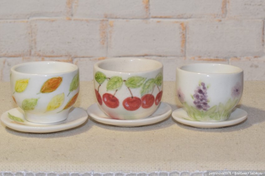 Новые чашки 1 к 4 — Кукольная миниатюра своими руками: еда (фото 3)
