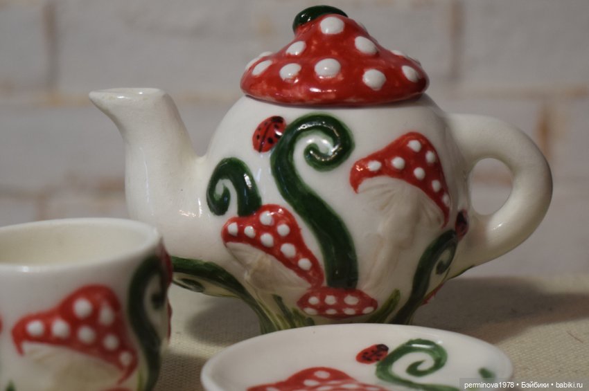 "Мухоморы и божьи коровки" Керамика. Процесс