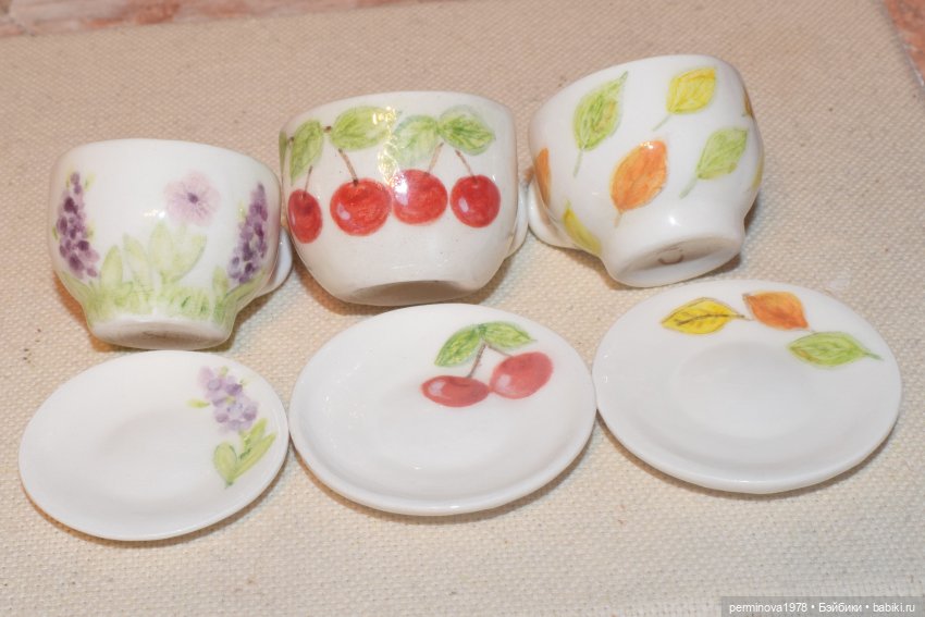 Новые чашки 1 к 4 — Кукольная миниатюра своими руками: еда