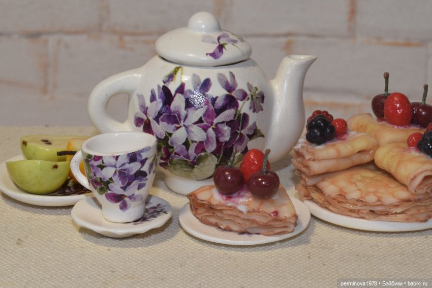 "Фиалки" набор посуды 1 к 6