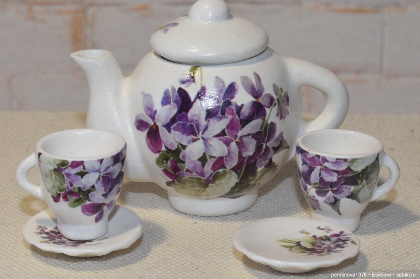 "Фиалки" набор посуды 1 к 6