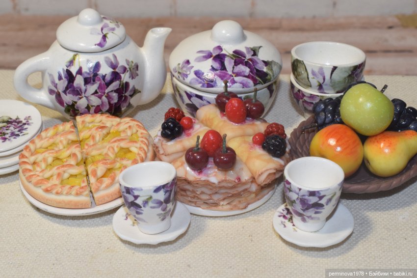 "Фиалки" набор посуды 1 к 6