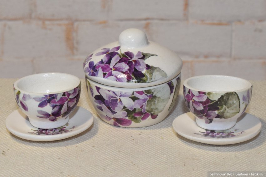 "Фиалки" набор посуды 1 к 6