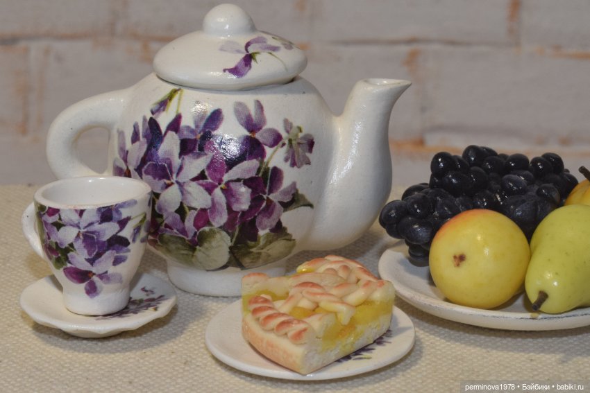 "Фиалки" набор посуды 1 к 6