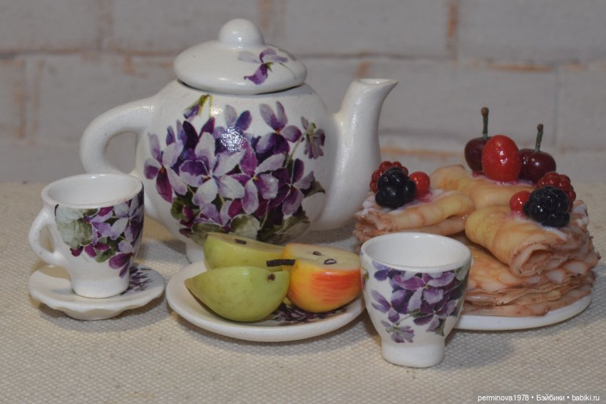 "Фиалки" набор посуды 1 к 6