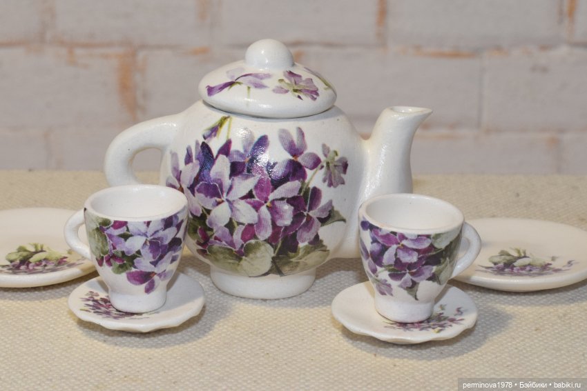 "Фиалки" набор посуды 1 к 6