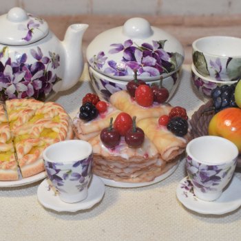 "Фиалки" набор посуды 1 к 6