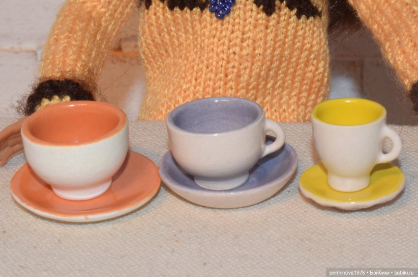 Наборы посуды три в одном в масштабе 1 к 6