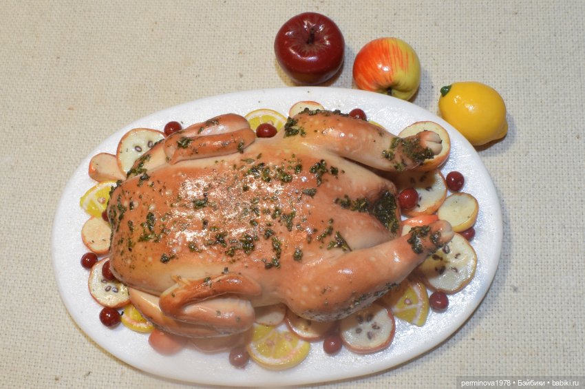 Утка с яблоками — Кукольная миниатюра своими руками: еда (фото 4)