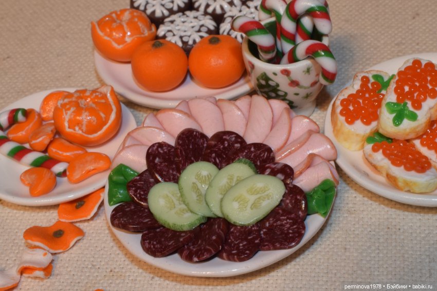 Новогоднее меню — Кукольная миниатюра своими руками: еда (фото 5)