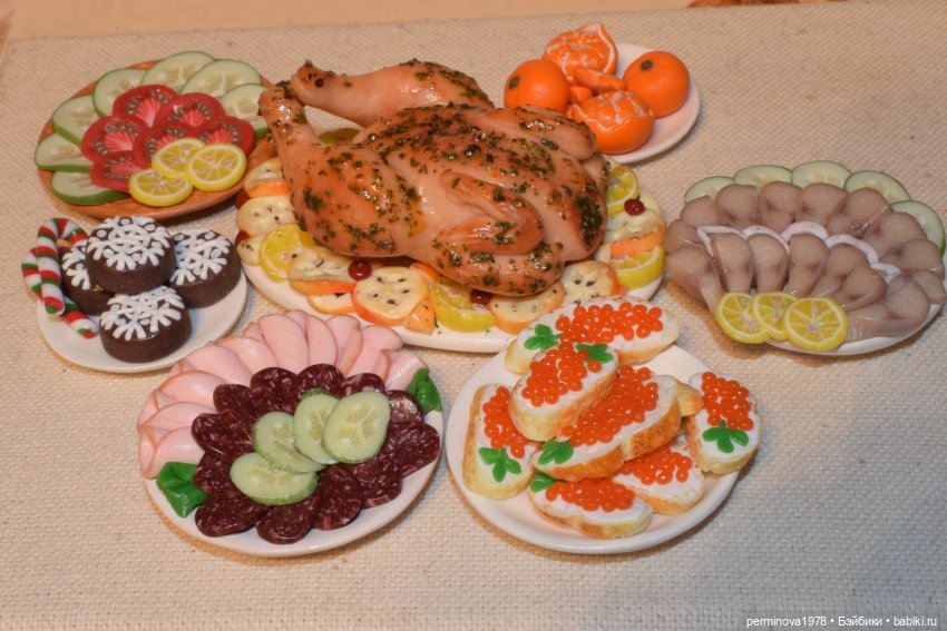 Новогоднее меню — Кукольная миниатюра своими руками: еда