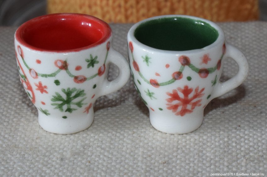 Новогодняя посуда 1 к 6 — Кукольная миниатюра своими руками: еда (фото 7)