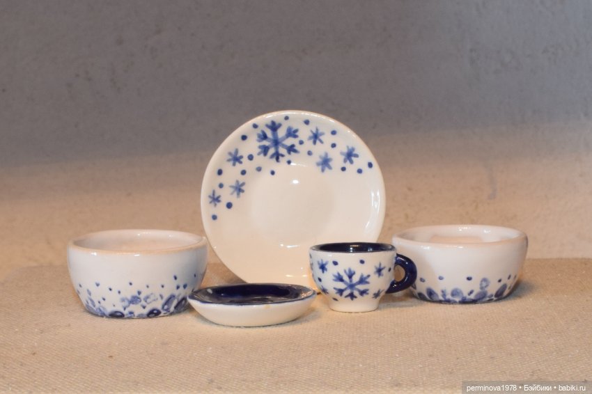 Новогодняя посуда 1 к 6 — Кукольная миниатюра своими руками: еда