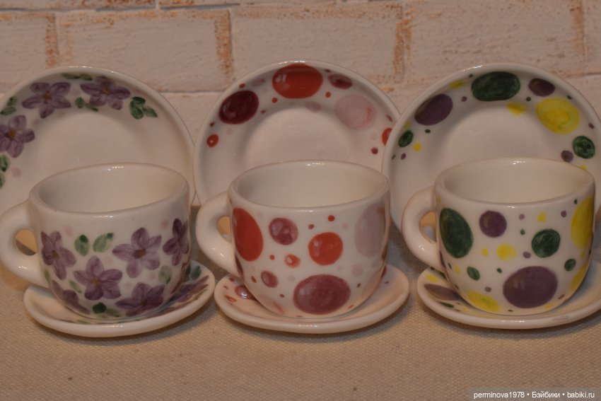 Наборы керамической посуды. Декор
