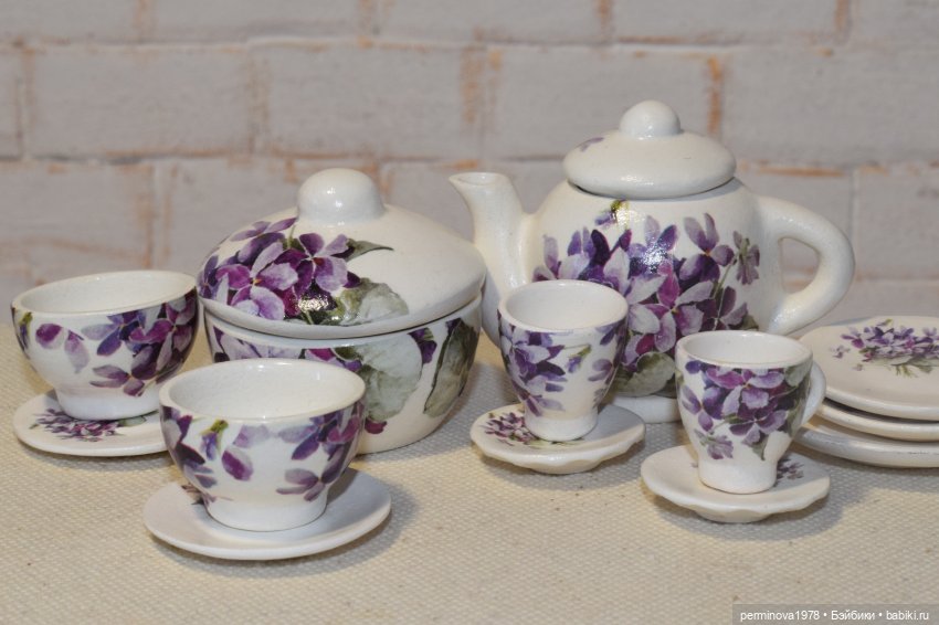 Наборы керамической посуды. Декор