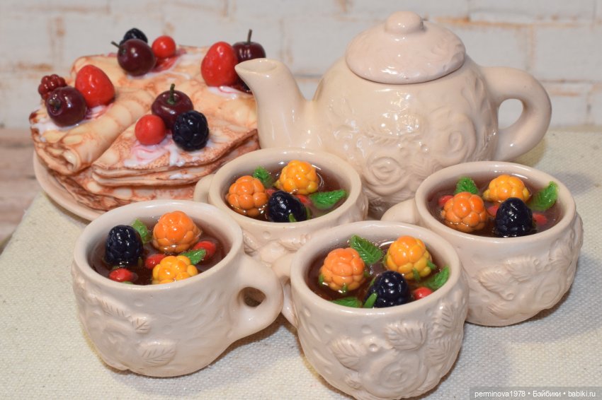 "Розовый сад" набор кукольной миниатюры