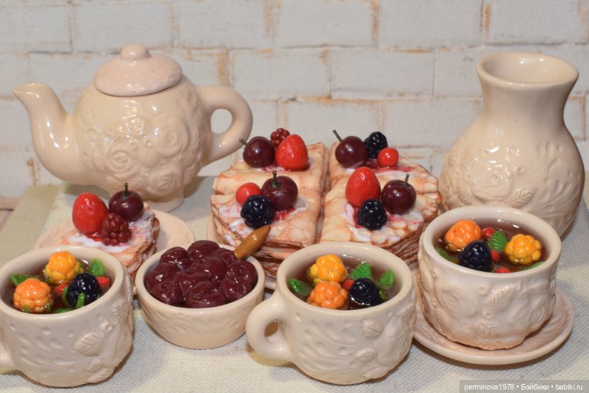 "Розовый сад" набор кукольной миниатюры