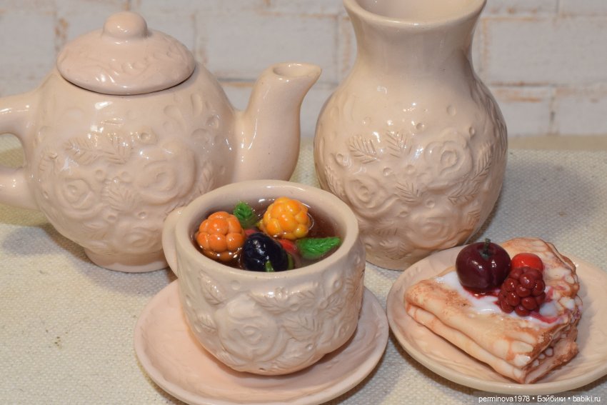 "Розовый сад" набор кукольной миниатюры