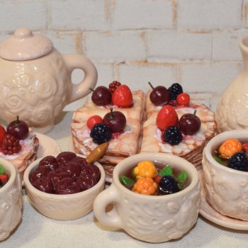 "Розовый сад" набор кукольной миниатюры