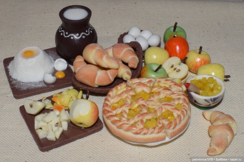 Пирог с клубникой — Кукольная миниатюра своими руками: еда