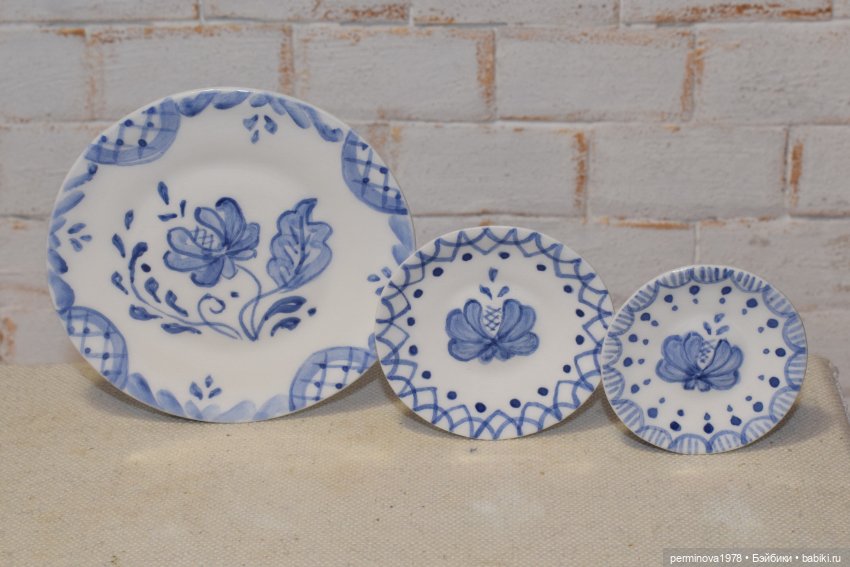 Гжель — Кукольная миниатюра своими руками: еда (фото 7)