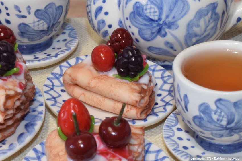 Торт и блины. Минитюра 1 к 4