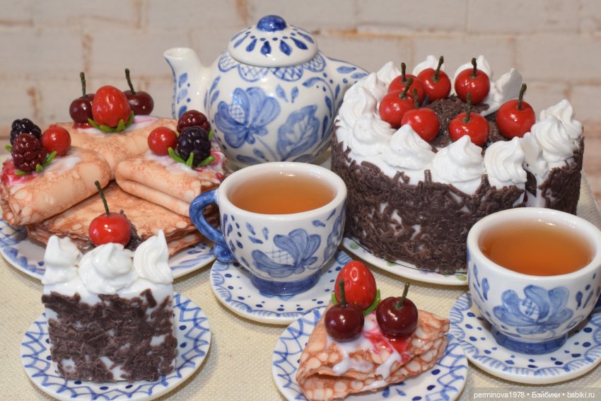 Торт и блины. Минитюра 1 к 4