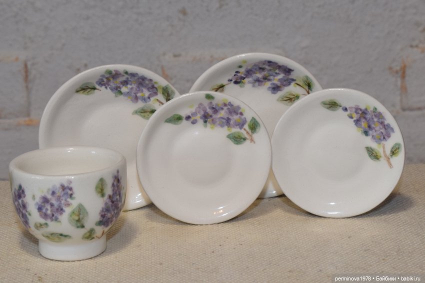 "Цветущая сирень" посуда в масштабе 1 к 4 (фото 6)